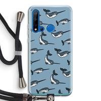 CaseCompany Narwhal: Huawei P20 Lite (2019) Transparant Hoesje met koord