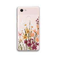 CaseCompany Painted wildflowers: Google Pixel 3 XL Transparant Hoesje