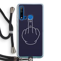 CaseCompany F**k U: Huawei P20 Lite (2019) Transparant Hoesje met koord