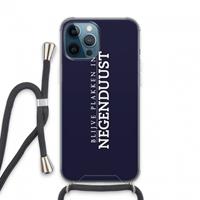 CaseCompany Blijve plakken in Negenduust: iPhone 13 Pro Max Transparant Hoesje met koord
