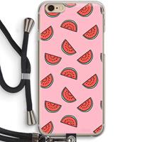 CaseCompany Watermeloen: iPhone 6 / 6S Transparant Hoesje met koord