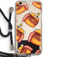 CaseCompany Hamburger: iPhone 6 / 6S Transparant Hoesje met koord
