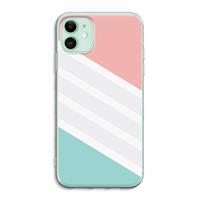 CaseCompany Strepen pastel: iPhone 11 Transparant Hoesje