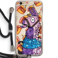 CaseCompany Loot Burger: iPhone 6 / 6S Transparant Hoesje met koord