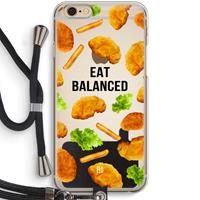 CaseCompany Eat Balanced: iPhone 6 / 6S Transparant Hoesje met koord