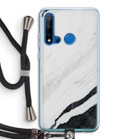 CaseCompany Elegante marmer: Huawei P20 Lite (2019) Transparant Hoesje met koord