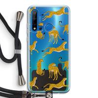 CaseCompany Luipaard: Huawei P20 Lite (2019) Transparant Hoesje met koord