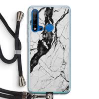 CaseCompany Witte marmer 2: Huawei P20 Lite (2019) Transparant Hoesje met koord