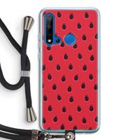 CaseCompany Watermelon: Huawei P20 Lite (2019) Transparant Hoesje met koord