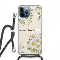 CaseCompany Daisies: iPhone 13 Pro Max Transparant Hoesje met koord