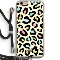 CaseCompany Leopard pattern: iPhone 6 / 6S Transparant Hoesje met koord