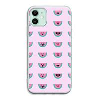 CaseCompany Smiley watermeloenprint: iPhone 11 Transparant Hoesje