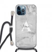 CaseCompany Ivory Marble: iPhone 13 Pro Max Transparant Hoesje met koord