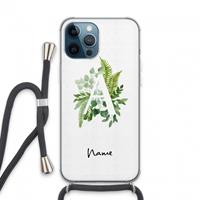 CaseCompany Green Brush: iPhone 13 Pro Max Transparant Hoesje met koord