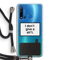 CaseCompany Don't give a shit: Huawei P20 Lite (2019) Transparant Hoesje met koord