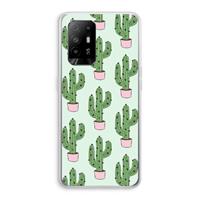 CaseCompany Cactus Lover: Oppo A95 5G Transparant Hoesje