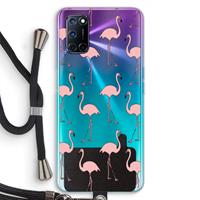 CaseCompany Anything Flamingoes: Oppo A92 Transparant Hoesje met koord