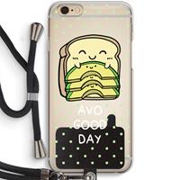 CaseCompany Avo Good Day: iPhone 6 / 6S Transparant Hoesje met koord