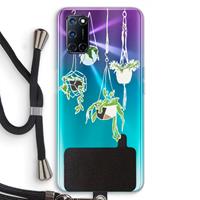 CaseCompany Hang In There: Oppo A92 Transparant Hoesje met koord