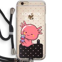 CaseCompany Love You A Lotl: iPhone 6 / 6S Transparant Hoesje met koord