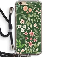 CaseCompany Botanical green sweet flower heaven: iPhone 6 / 6S Transparant Hoesje met koord