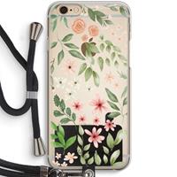 CaseCompany Botanical sweet flower heaven: iPhone 6 / 6S Transparant Hoesje met koord