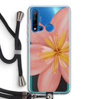 CaseCompany Pink Ellila Flower: Huawei P20 Lite (2019) Transparant Hoesje met koord