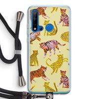 CaseCompany Cute Tigers and Leopards: Huawei P20 Lite (2019) Transparant Hoesje met koord