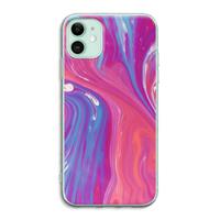 CaseCompany Paarse stroom: iPhone 11 Transparant Hoesje