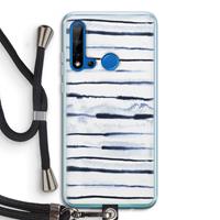 CaseCompany Ink Stripes: Huawei P20 Lite (2019) Transparant Hoesje met koord