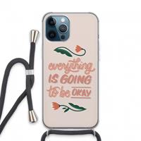 CaseCompany Optimistic flower girl: iPhone 13 Pro Max Transparant Hoesje met koord