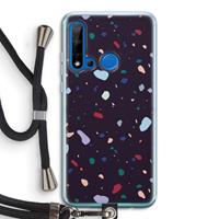 CaseCompany Dark Rounded Terrazzo: Huawei P20 Lite (2019) Transparant Hoesje met koord