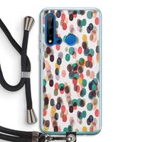 CaseCompany Tropical Dots: Huawei P20 Lite (2019) Transparant Hoesje met koord