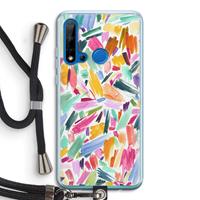 CaseCompany Watercolor Brushstrokes: Huawei P20 Lite (2019) Transparant Hoesje met koord