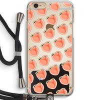 CaseCompany Just peachy: iPhone 6 / 6S Transparant Hoesje met koord