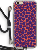 CaseCompany Purple Giraffe: iPhone 6 / 6S Transparant Hoesje met koord