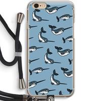 CaseCompany Narwhal: iPhone 6 / 6S Transparant Hoesje met koord