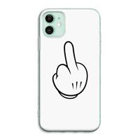 CaseCompany Middle finger white: iPhone 11 Transparant Hoesje