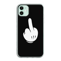 CaseCompany Middle finger black: iPhone 11 Transparant Hoesje