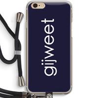CaseCompany Gijweet: iPhone 6 / 6S Transparant Hoesje met koord
