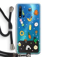 CaseCompany Happy bento friends: Huawei P20 Lite (2019) Transparant Hoesje met koord