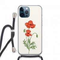 CaseCompany Red poppy: iPhone 13 Pro Max Transparant Hoesje met koord