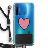 CaseCompany Hartje: Huawei P20 Lite (2019) Transparant Hoesje met koord