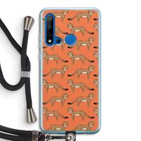 CaseCompany Cheetah: Huawei P20 Lite (2019) Transparant Hoesje met koord