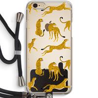 CaseCompany Luipaard: iPhone 6 / 6S Transparant Hoesje met koord