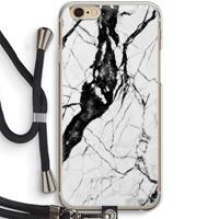 CaseCompany Witte marmer 2: iPhone 6 / 6S Transparant Hoesje met koord