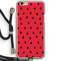 CaseCompany Watermelon: iPhone 6 / 6S Transparant Hoesje met koord