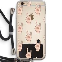 CaseCompany Rock: iPhone 6 / 6S Transparant Hoesje met koord