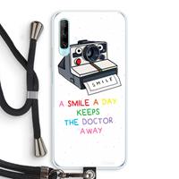 CaseCompany Smile: Huawei P Smart Pro Transparant Hoesje met koord