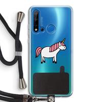 CaseCompany Eenhoorn: Huawei P20 Lite (2019) Transparant Hoesje met koord